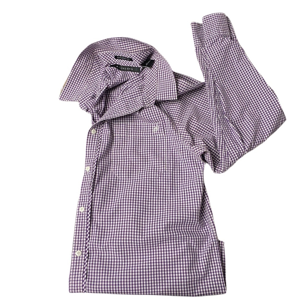 Sean John Gingham Check Button Down Shirt- XL